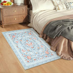 GarveeHome 2x3 Floral Area Rug Non Slip Entryway Mat Low Pile Stain Resistant - Image 2