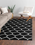Rugs.com Lattice Frieze Collection Rug – 8' x 11' Black Medium Rug Perfect by Rugscom