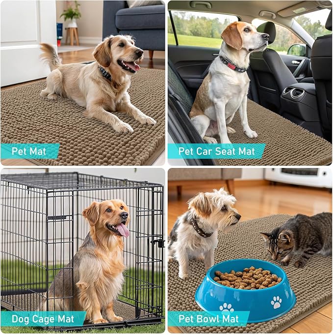 OLANLY Dog Door Mat for Muddy Paws 59x32, Absorbs Moisture and Dirt, Absorbent - Image 7