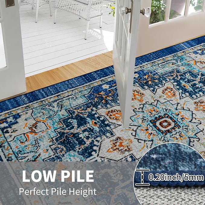 Easy-Going Area Rug 6x9 Washable Boho Rugs - Image 2