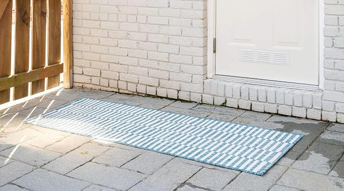 Unique Loom Outdoor Striped Collection Area Rug - Image 3