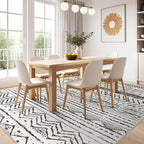 Nakagishi Black Rug Living Room Rugs: 10x14 Machine Washable Boho Large Neutral - Image 6