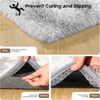 2x3 Tie-Dyed Grey Rugs for Bedroom Living Room, Fluffy Small Area Rug Soft Shag - Image 2