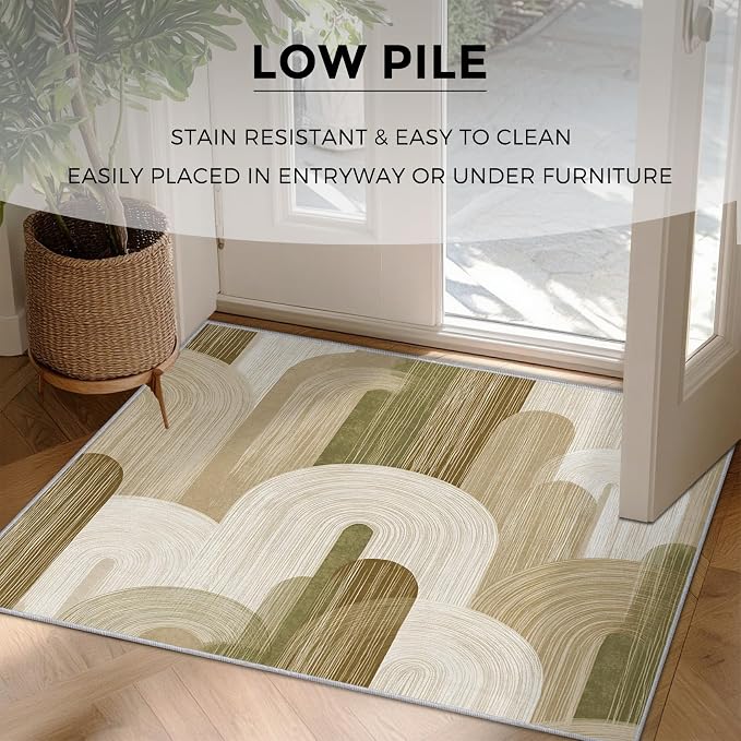 Abstract Geometry Rugs for Home Decor, 8x10 ft, Minimalist Geo Arched Area Rugs - Image 4