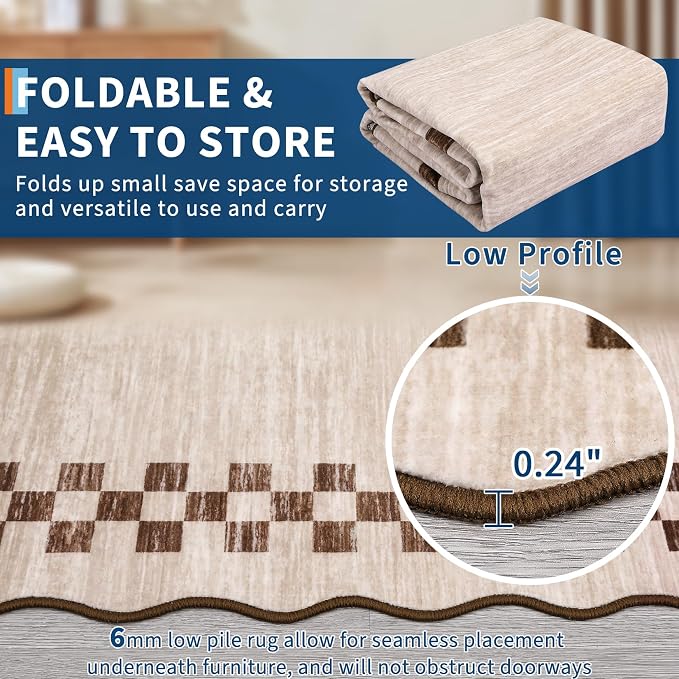 GarveeHome Scalloped Washable Rug 9x12 Area Rug - Image 4