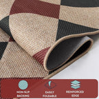 Lahome Checkered 5x7 Rug, Indoor Outdoor Rug Non Shedding Black and Red - Image 3