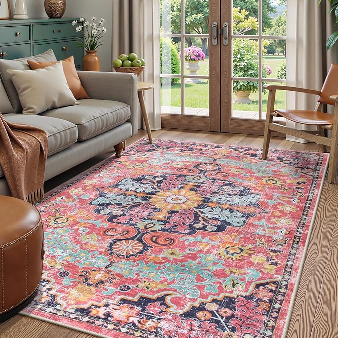 Lahome 5x7 Boho Living Room Rug Colorful Bedroom Rug, Large Bohemian Nursery by Lahome