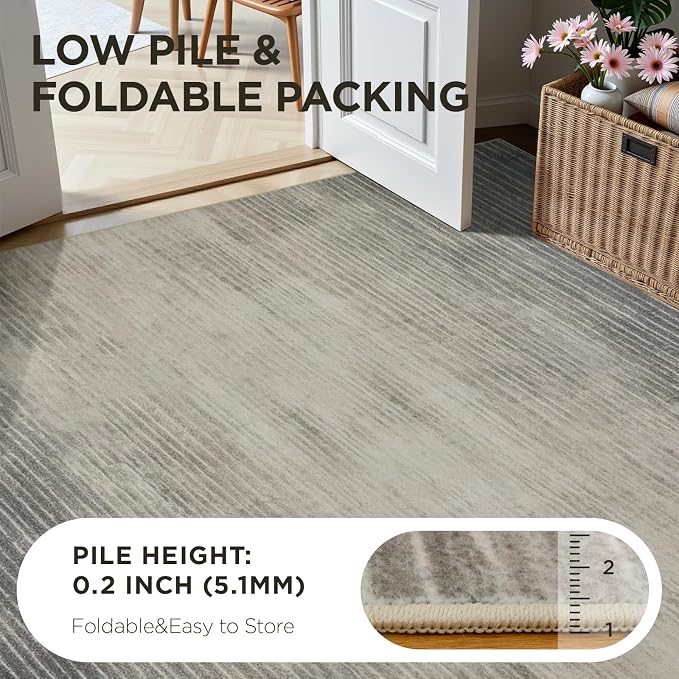 Joydeco 8x10 Area Rugs for Living Room, Washable Modern Abstract Non Slip Soft - Image 5