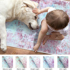 Modern Abstract 2x3 Girls Room Rug, Machine Washable Blush Pink Sky Blue Small - Image 3