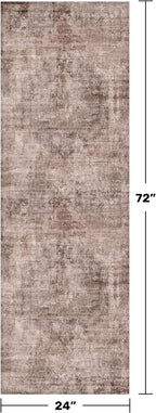 Farmhouse 2x6 Hallway Runner Rug Non Slip, Machine Washable Red Brown Rugs - Image 2