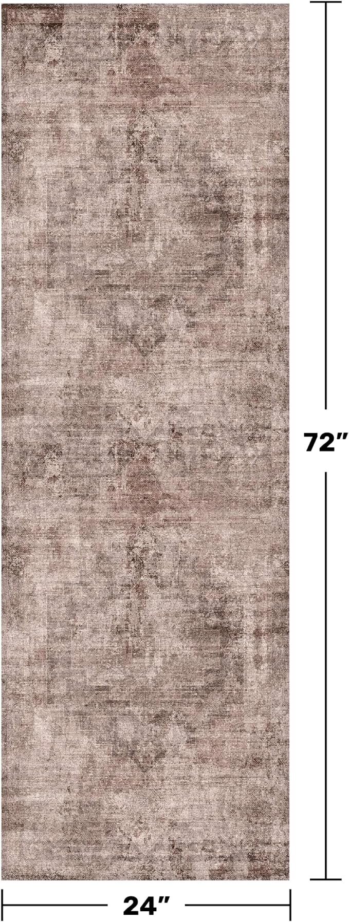 Farmhouse 2x6 Hallway Runner Rug Non Slip, Machine Washable Red Brown Rugs - Image 2