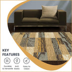 SUPERIOR Indoor Area Rug, Jute Backed, Modern Geometric Patchwork Floor Decor - Image 6