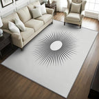 Mid Century Rugs for Living Room -Minimalist Sun Rug, 4x5 ft, Modern Abstract - Image 2