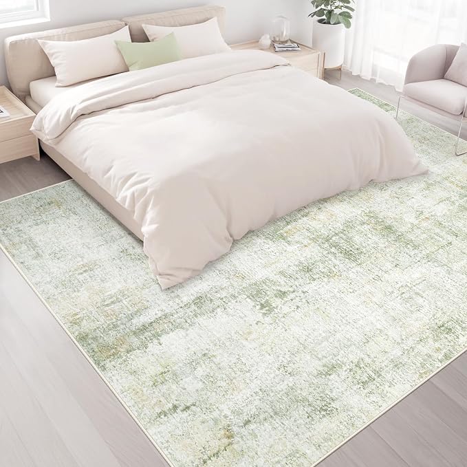 Area Rugs 8x10 Living Room: Washable Rug Modern Abstract Large Rugs Soft Non - Image 4