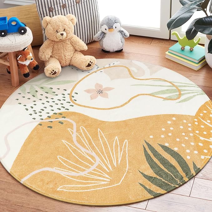 Lahome Boho Washable Round Rugs - 5ft Round Rug Non-Slip Soft Round Rugs - Image 5