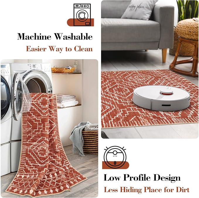 Wonnitar Moroccan Runner Rug, Washable 2'6"x10' Long Runner Rug - Image 4