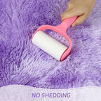 duduta Purple Plush Round Rug 4x4 ft, Tie Dye Fluffy Shag Rugs - Image 3
