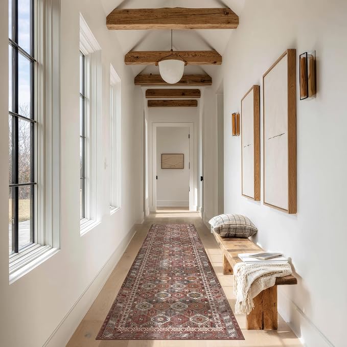 Kuden 2'6"x7' Runner Rug, Machine Washable Area Rug - Image 3