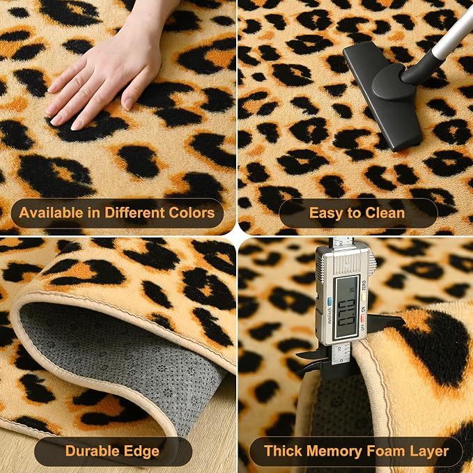 Amearea Soft Leopard Rugs for Bedroom Living Room, 6x9 Modern Cheetah Print - Image 5