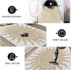 Boho Washable Rugs for Bedroom 5x8, Modern Sun Print Soft Minimalism Area Rug - Image 5
