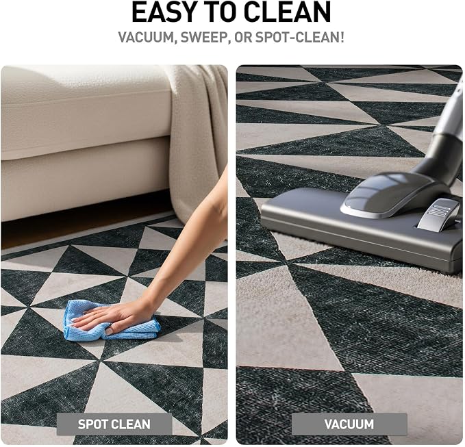 Rugshop Geometric Diamond Washable Non Slip Area Rug 2' x 3' Cream - Image 8