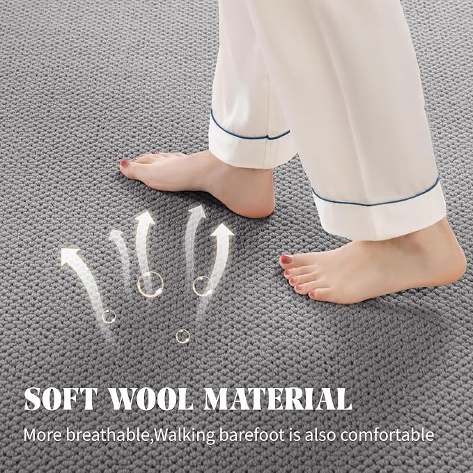 Shilucheng Wool Rug 8x10 Non-Slip, Blend 80% Wool and 20% Cotton Rugs - Image 5