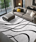 YIHOUSE Modern Rugs for Living Room, 8x10 Washable Black and White Area Rug by YIHOUSE