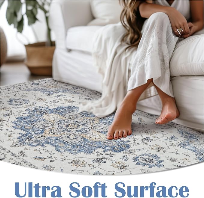 jinchan Runner Rug 2x6 Vintage Hallway Rug Boho Washable Runner Floral - Image 2