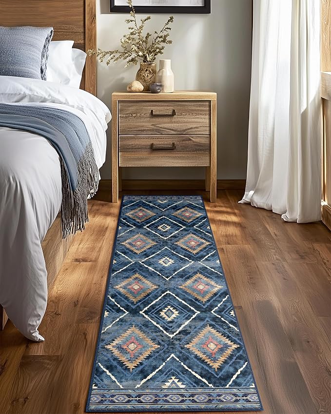 Area Rug 2x6 Rug Machine Washable Non-Slip Low Pile Print Pattern Western Rug - Image 6