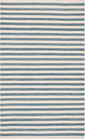 Home Conservatory Ladder Stripe Blue/Ivory Handwoven Wool 5 X 8 Feet by Home+Conservatory