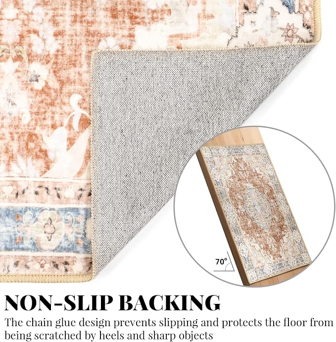MUJOO 8'x10' Area Rugs for Living Room Large Washable Rug Boho Carpet 8'x10' - Image 5