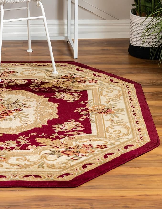 Unique Loom Versailles Collection Traditional Classic Floral Motif Area Rug - Image 2