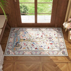 Rugcomf Indoor Door Mat 2x3 Rug Vibrant Tree of Life-Patterned Vintage Machine - Image 2