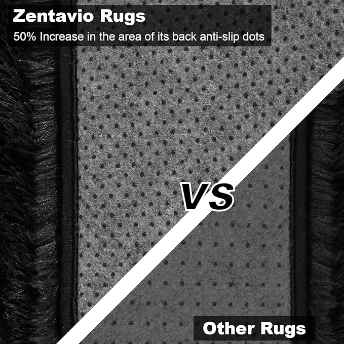 Zentavio Bedside Rugs Small 2x3 Shag Entry Entrance Rugs Soft Bedroom Carpet - Image 4