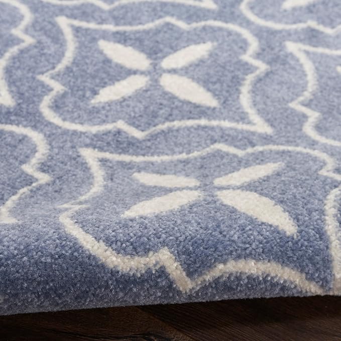 Nourison Home Nourison Essentials Blue Ivory 8' x 10' Area Rug - Image 9