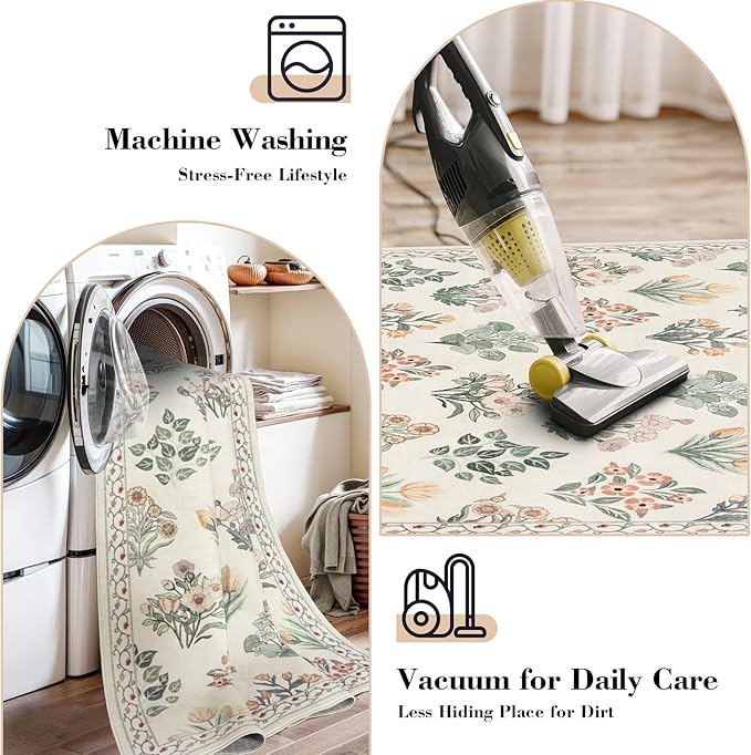 Wonnitar 5x7 Rug for Bedroom Decor, Washable Nursery Rug for Baby, Neutral - Image 6