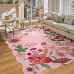 Lahome Floral Living Room Rugs, Non-Slip Washable Rugs Stain Resistant Throw by Lahome
