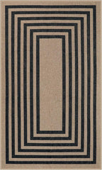 Lahome Modern Geometric Easy Jute Outdoor Rug, 3x5 Black Washable Kitchen Rugs - Image 7