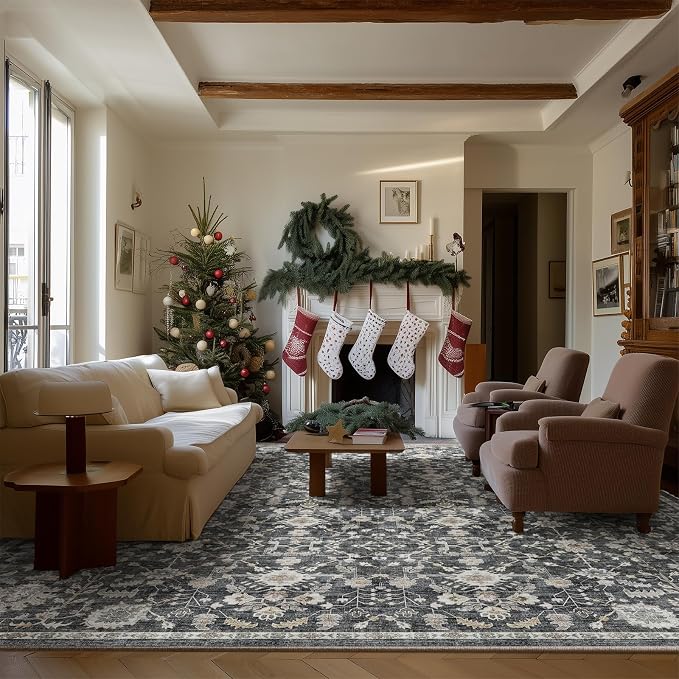 8x10 Washable Area Rugs Ultral Soft Non-Slip Stain Resistant Vintage Boho Large - Image 5