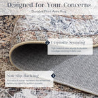 Phantoscope Washable Area Rug 9'x12' Non-Slip, Vintage Neutral Rugs - Image 4