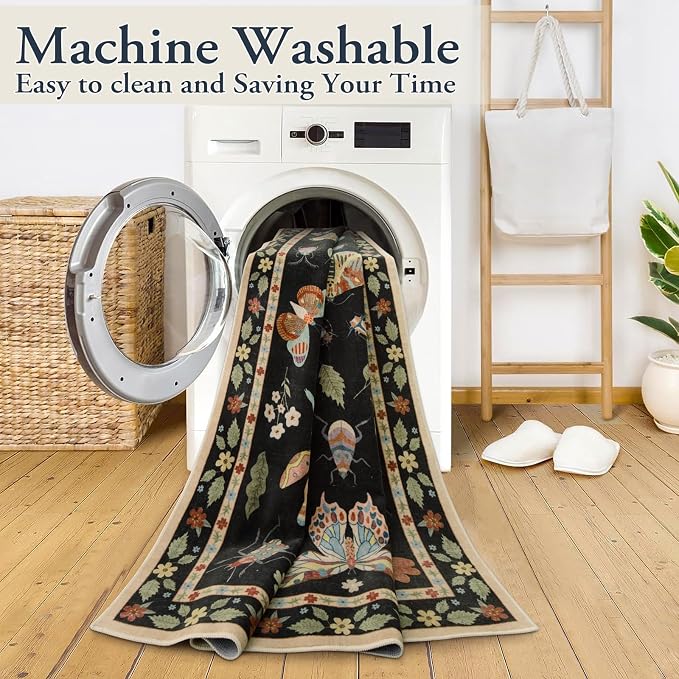 Lahome Insect Area Rugs 8x10, Non Slip Washable Rugs - Image 2