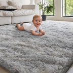 5x7 Area Rugs for Living Room Bedroom, Soft Fluffy Shaggy Bedside Rug, Indoor - Image 2