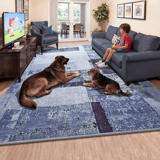 LOCHAS Rug for Living Room 6x9, Washable Soft Area Rugs for Bedroom, Abstract - Image 6