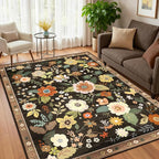 Floral 4x6 Area Rug Machine Washable Soft Print Boho Carpet Non Slip Doormat - Image 9