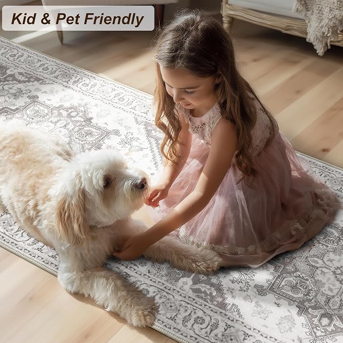 XWZO Runner Rug 2x10ft for Long Hallways, Washable Non-Slip Low Pile Area Rug - Image 8