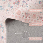 Wonnitar Boho Floral 8x10 Pink Area Rug, Washable Kids Rugs - Image 4