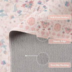 Wonnitar Floral 5x7 Washable Nursery Rug, Boho Ultra-Thin Soft Non Slip Floor - Image 5