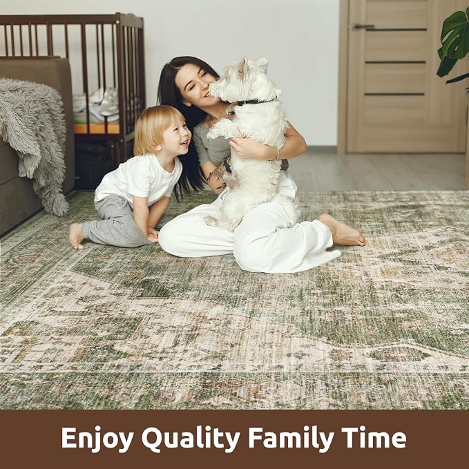 AMOAMI-2X3 Small Rug-Washable Rugs Entryway Mat Indoor-Soft Vintage Non Slip - Image 7