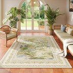 Rugcomf 4x6 Rug for Bedroom Impressionist-Style Vintage Washable Rugs Non Slip by Rugcomf
