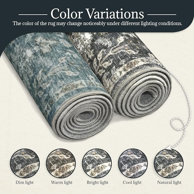 8x10 Washable Area Rugs Ultral Soft Non-Slip Stain Resistant Vintage Boho Large - Image 8